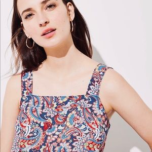 LOFT Plus Paisley Button Strap Cami